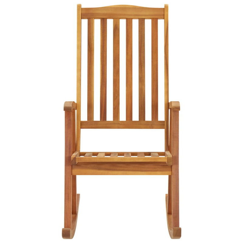 Chaise berçante pour l'extérieur en bois massif, Marron