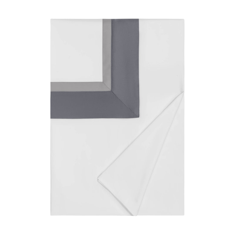 Borders Duvet Cover, King, Pebble/Chrome/Grisaglia Gray