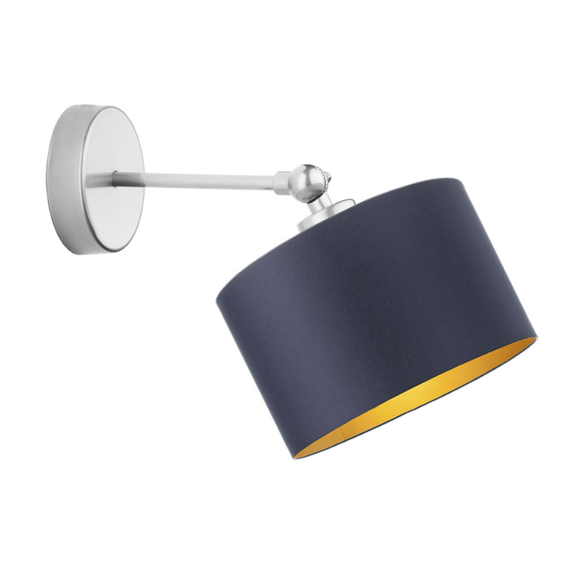Commins Steel Armed Sconce, Navy Blue/Gold