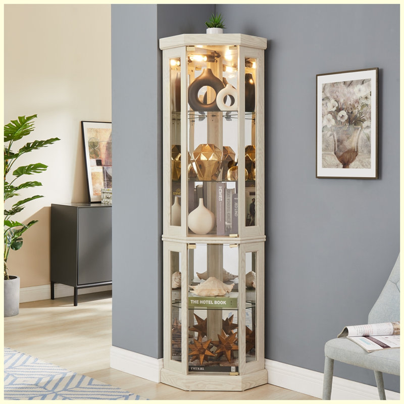 Vitrine de coin moderne / vitrine de salon, Blanc