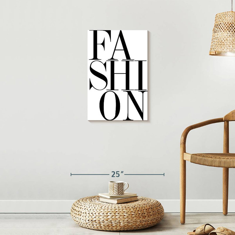 Impression sur toile, typographie tendance, H 24 po x l 16 po x P 1,25 po