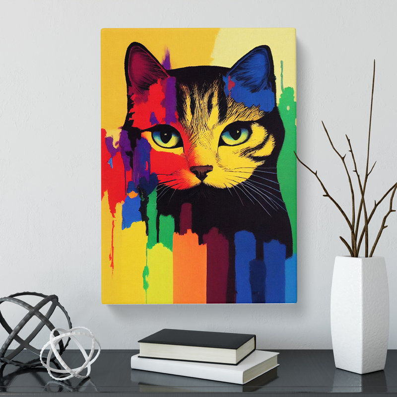 Cat Crayon Vol.2 - Wrapped Canvas, 76cm H x 50cm W x 3cm D