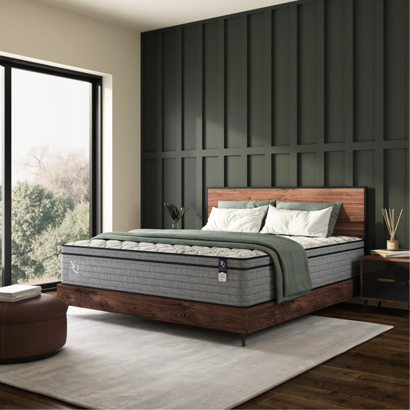 Matelas Queen Size 10 pouces en mousse à mémoire de forme et gel rafraîchissant, - États-Unis, Soulagement, Faible transfert de mouvement, Imperméable, Compatible avec un sommier articulé, gris et blanc, Convient aux ressorts