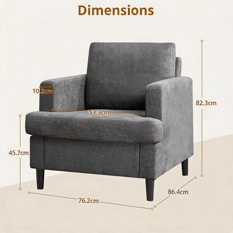 76.2cm Reception Sofa, Dark gray