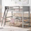 Lit mezzanine en bois massif avec échelle-1292527037