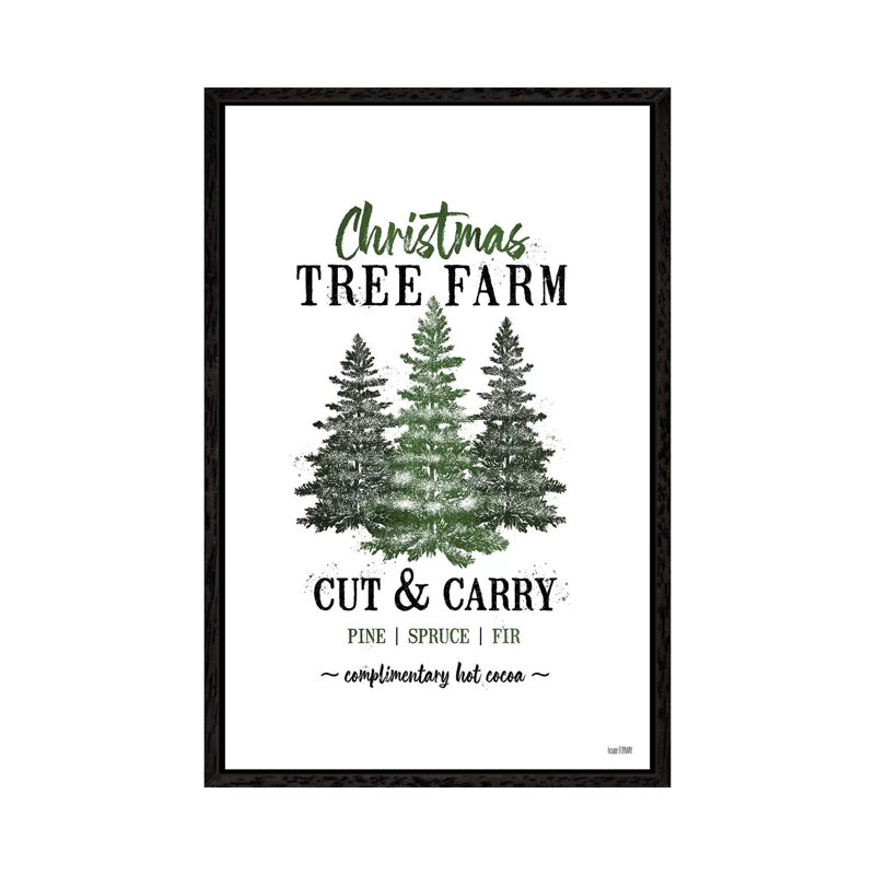 Christmas Tree Farm by House Fenway - Print on Canvas, Black Framed Canvas, 101.6 cm H x 66.04 cm W