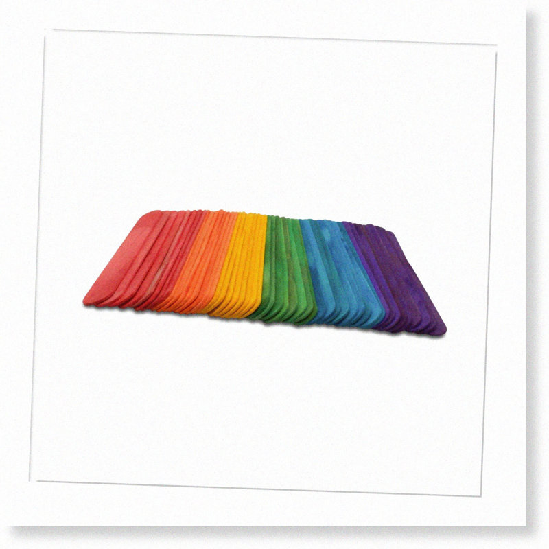 100-Pack Vibrant Colored Popsicle Sticks