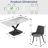 7-Piece Modern Rectangular Sintered Stone Dining Table Set With 6 Faux Leather Chairs-786215845