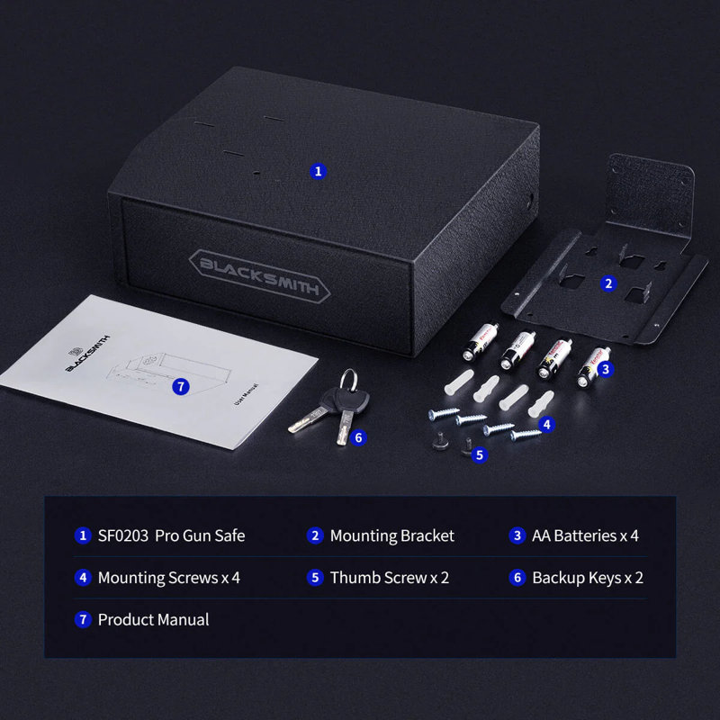 Pro Pistol Safe, Slider Fingerprint APP Quick