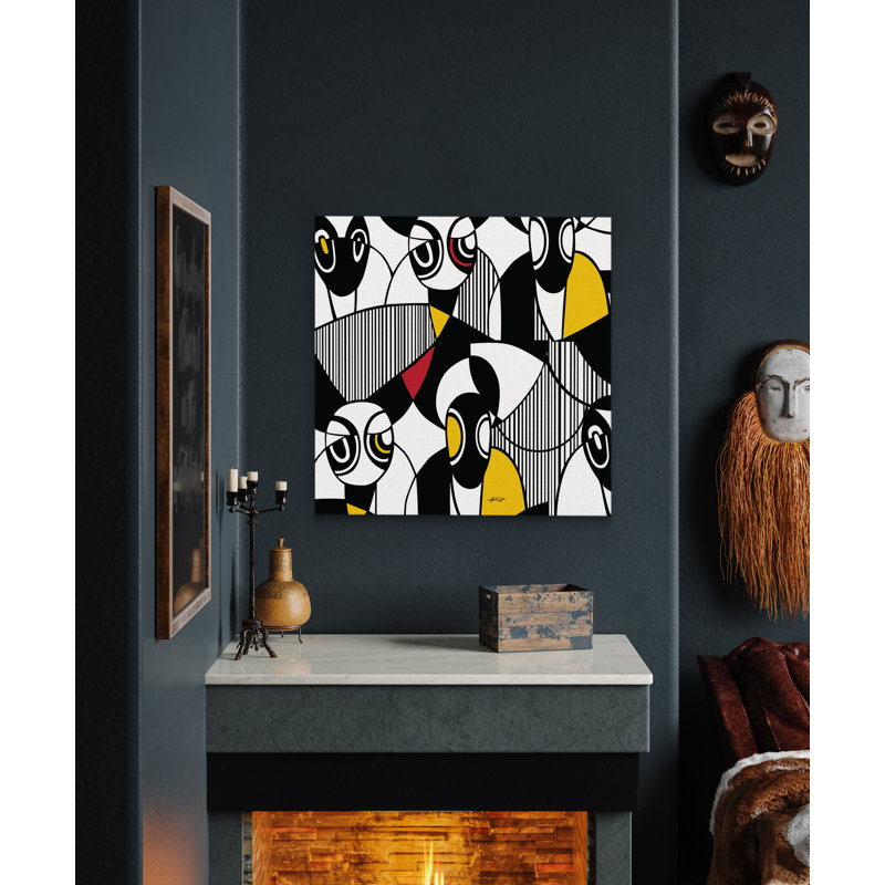 «Jare Tribal Abstract - African» par Ify Ojo, impression sur toile tendue, H 16 po x l 16 po x P 3 po