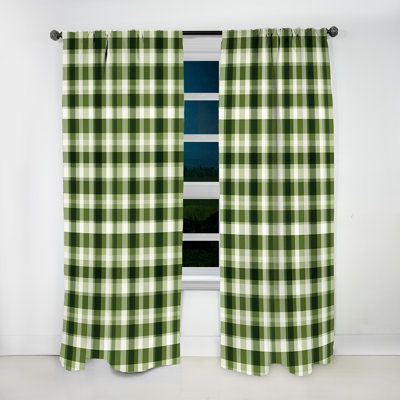 Rideau écossais à carreaux obscurcissant UK Green Elegance I - 1 panneau