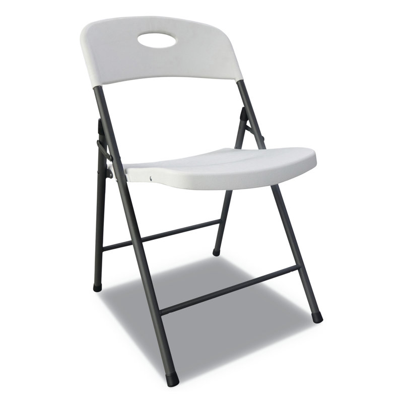 White Metal Frame Armless Folding Reception Chair Set