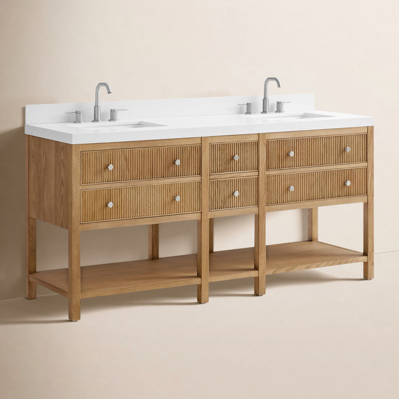  Rollins Bathroom Vanity, Chêne naturel, 72"