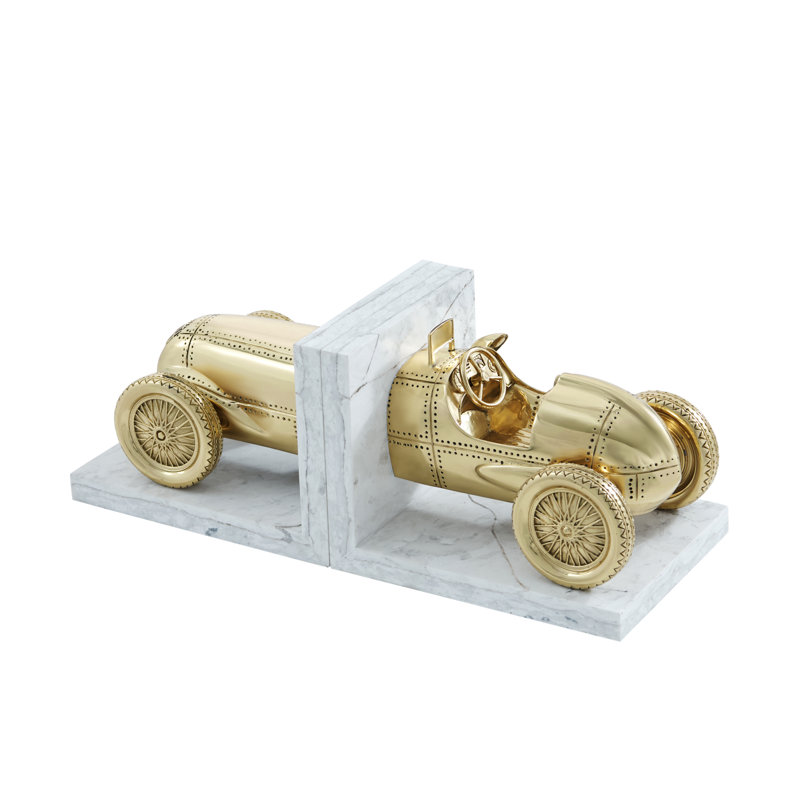 Bookshelf Racer, White/Polished Brass