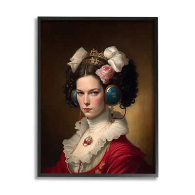 Fille classique portant des écouteurs par Birch & Ink