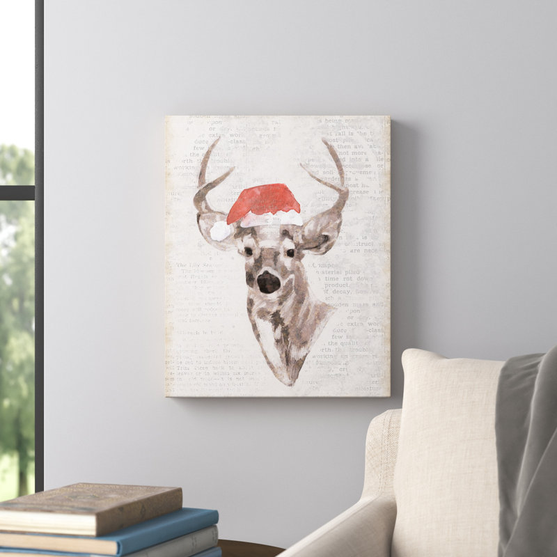 " Reindeer Wearing Santa Hat "