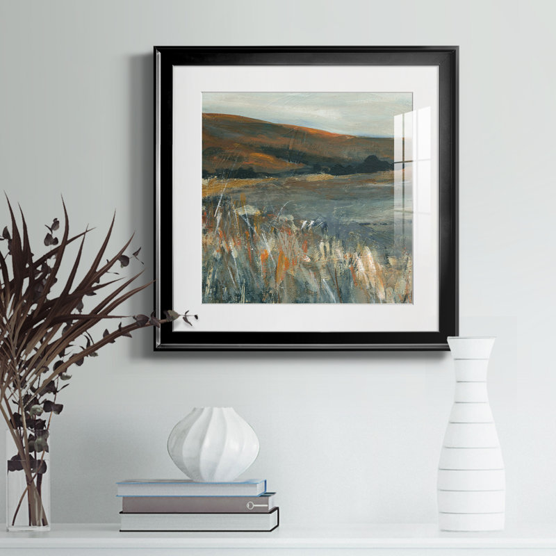 Cuivre crépuscule I - peinture encadrée, Papier encadré noir, H 17,5 po x l 17,5 po x P 1,5 po