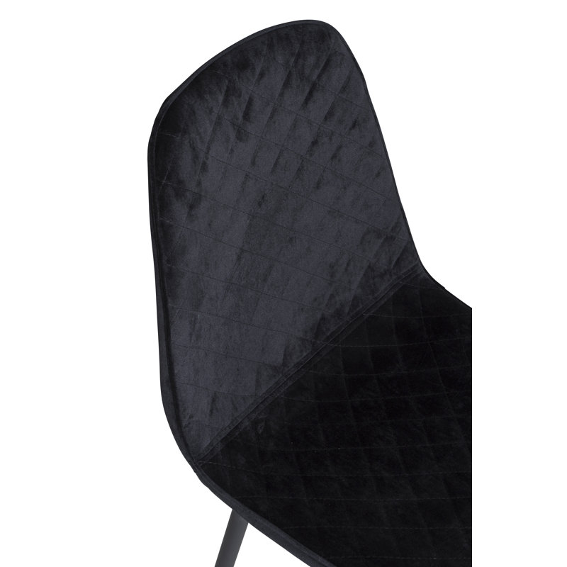 Anjana 48cm H Velvet Upholstered Side Chair, Black