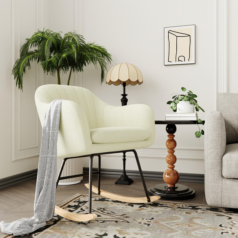Iron Rocking Chair, White