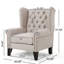 Chaise d'appoint ravissante ornée d'un tissu beige-118039291
