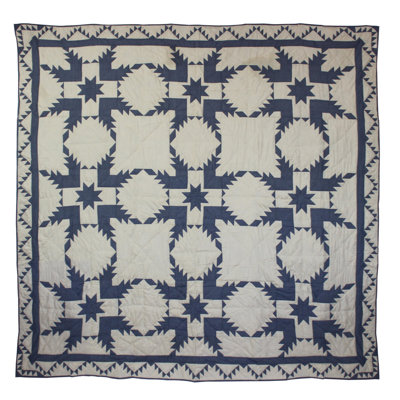 Feathered Star Rustic Cotton Patchwork Quilt