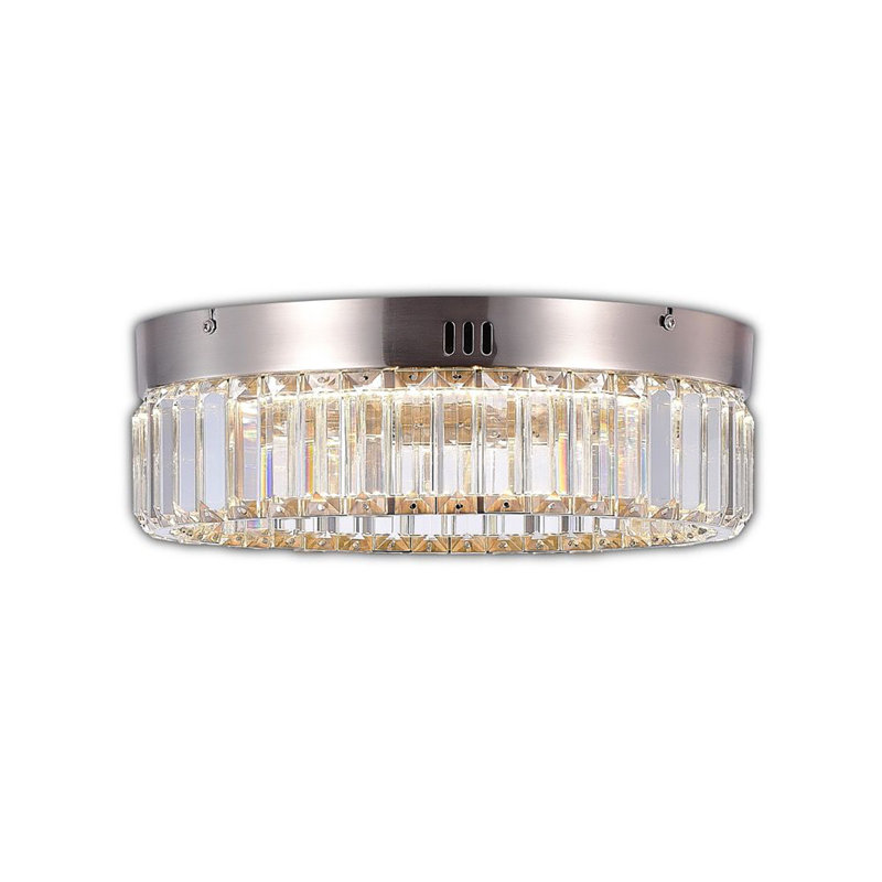 Crystal LED Flush Mount, Satin Nickel