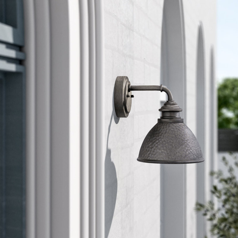 Minnewaukan Steel Wall Light, 9.75" H x 8" W x 10" D, Antique Pewter