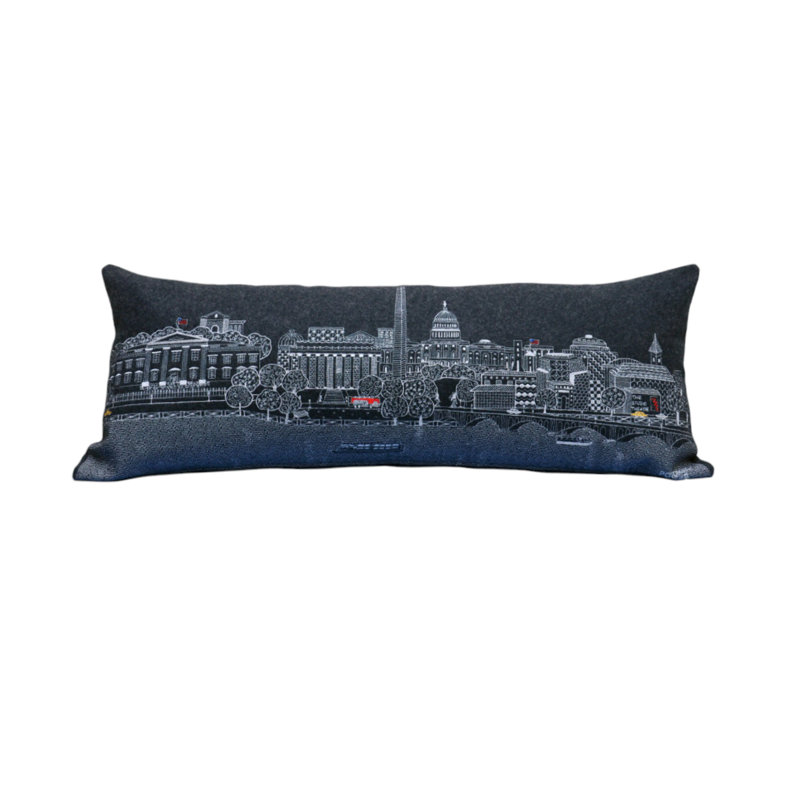 Coussin lombaire 35 po Washington DC, gris