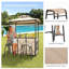 Ensemble de bar de patio en métal 3 pièces avec tablettes de rangement -1641358528