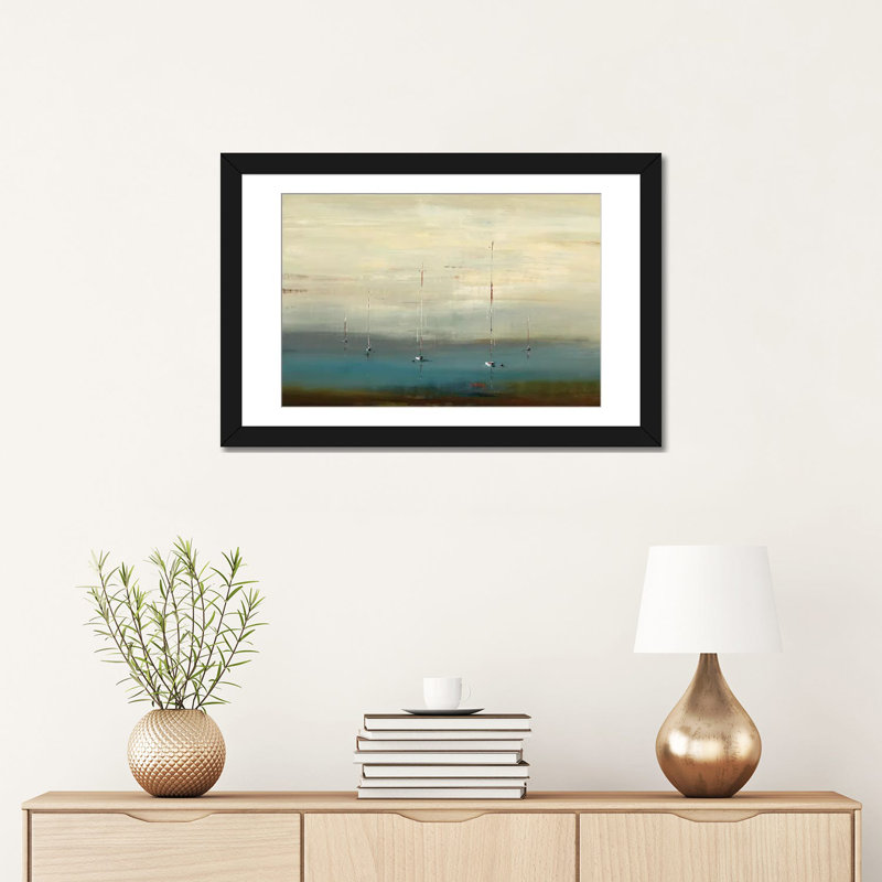 « marining paix », reproduction d’impression sur toile, H 24 po x l 32 po x P 1 po, Papier avec cadre noir, Blanc
