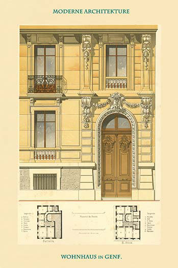 Villa in Geneva - publicité imprimée, H 42 po x l 28 po x P 1,5 po