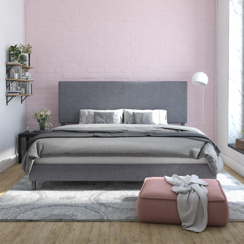 Sarene Upholstered Standard Bed, Twin, Gray