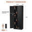 Armoire de cuisine 72 po en métal noir avec portes, 5 tablettes réglables, assemblage sans outils pour le garde-manger, la cuisine et la salle de bain