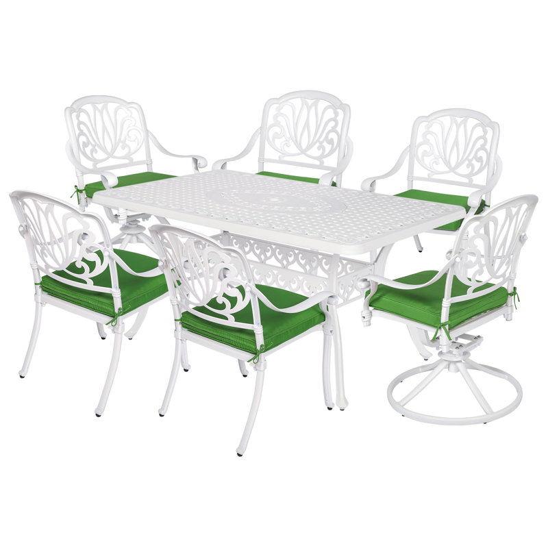 Ammaarah 6 - Person Patio Dining Set with Rectangular Table , Cushions Included