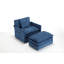 Fauteuil d'appoint rembourré en chenille de 39,4 po avec repose-pieds et fauteuil club moderne-43522582