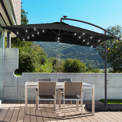 Laurennicole 98.4'' Lighted Cantilever Umbrella