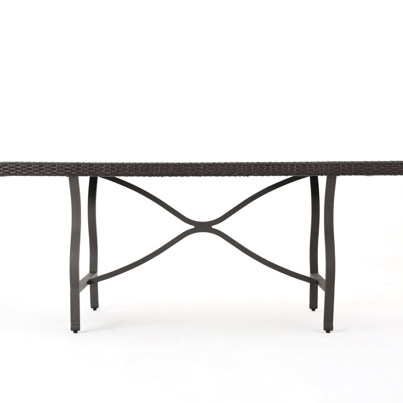 Table de salle à manger Enticing, l 70,18 po x P 34,47 po x H 28,00 po, table antique lustrée avec structure en fer, brun