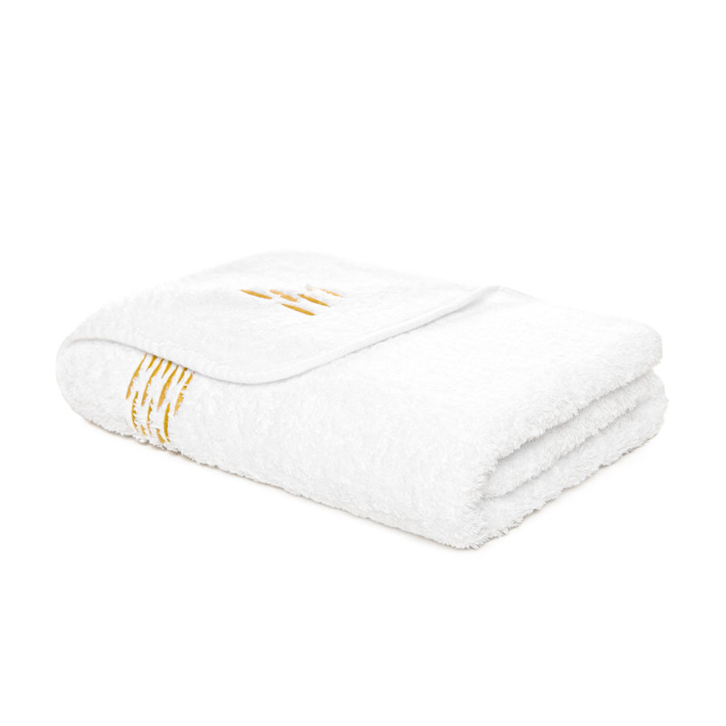 Alhambra Towel, Bath Sheet, White/Gold
