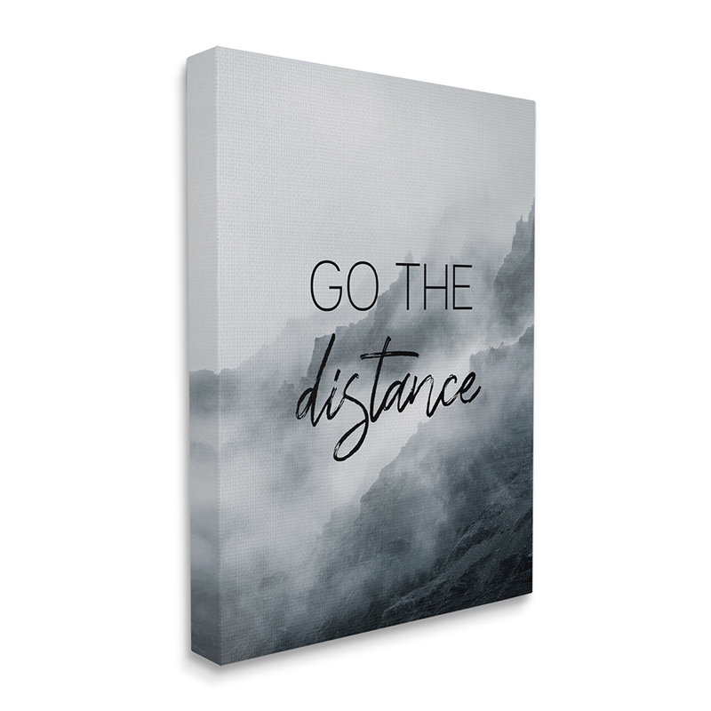 Go the Distance Expression Foggy Cliffside Mountain par Daphne Polselli - impression d'art graphique, Toile tendue