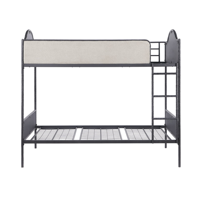 Gammill Forged Steel Upholstered Bunk Bed, Twin Over Twin