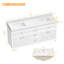 Ensemble de meuble-lavabo double 60 po avec armoire en bois blanc Lunavia-1331642387