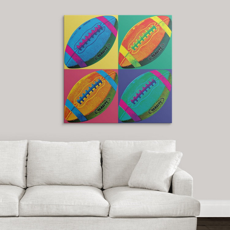 « -football », impression Ball Four, H 35 po x l 35 po x P 1,5 po, Toile