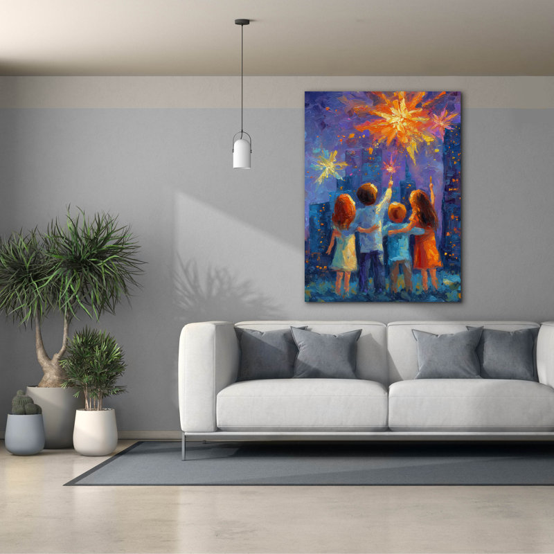  «Here for the Sparkler» par Rich Monet, art mural sur toile, 40 po x 54 po, H 54 po x l 40 po