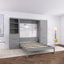 Grand lit escamotable mural gris avec placard-882407394