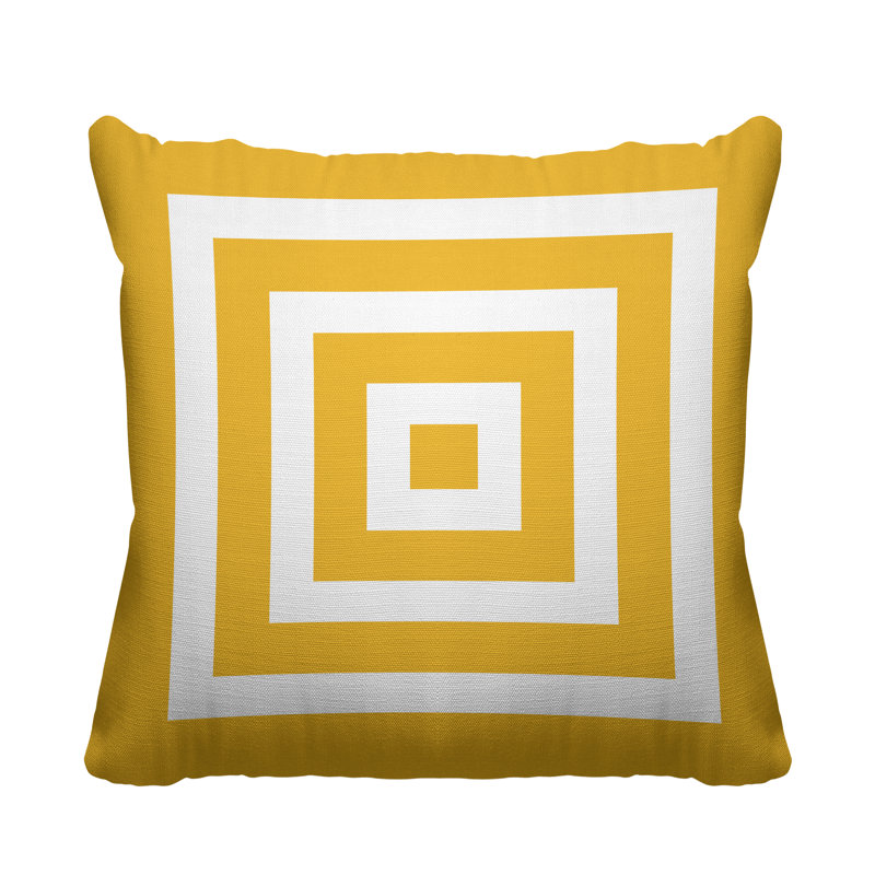 Coussin décoratif intérieur / extérieur Luella, L 15 po x H 15 po, Jaune