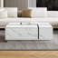 Table basse rectangulaire à plateau coulissant avec 2 tiroirs et 2 rangements cachés pour le salon 47,2 po (blanc)