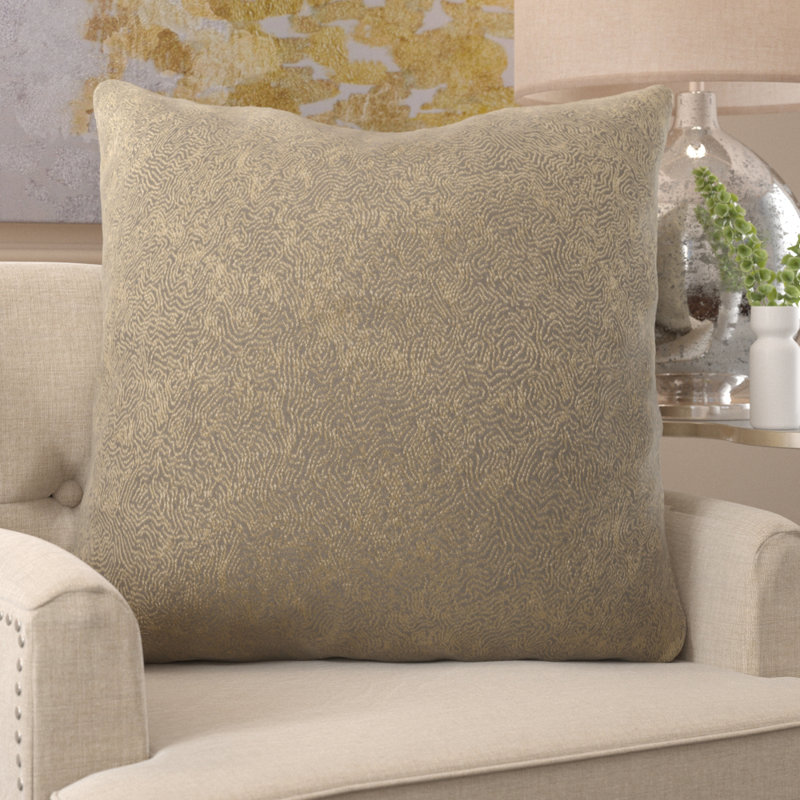 Jazz Club Square Pillow Cover & Insert, 20" x 20", Bronze, Polyester/Polyfill