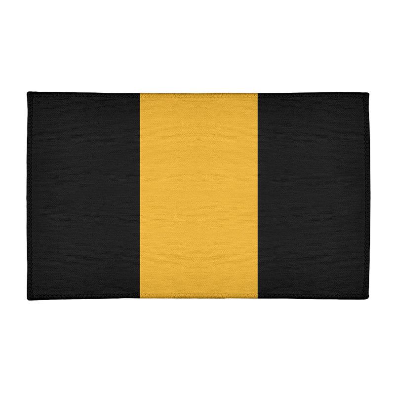 Tapis noir/doré tissé à plat Pittsburgh, Rectangle 2 pi x 3 pi