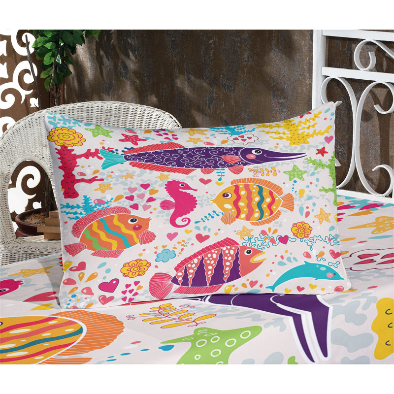 Multicolore drap-housse et coussin décoratif Ambesonne, Queen Sheet Set + 4 Pillowcases