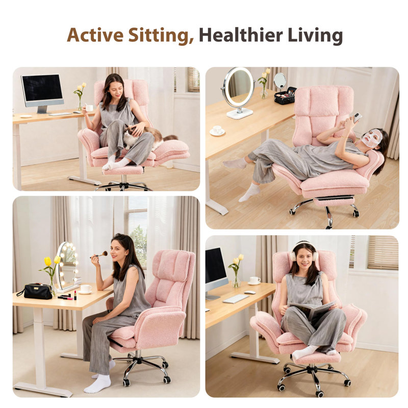 Desk Office Chair, Big and Tall Ergonomic Office Chair, 200KG Adjustable High Back Computer Chair, Executive Swivel Chair with Footrest and Lumbar Support